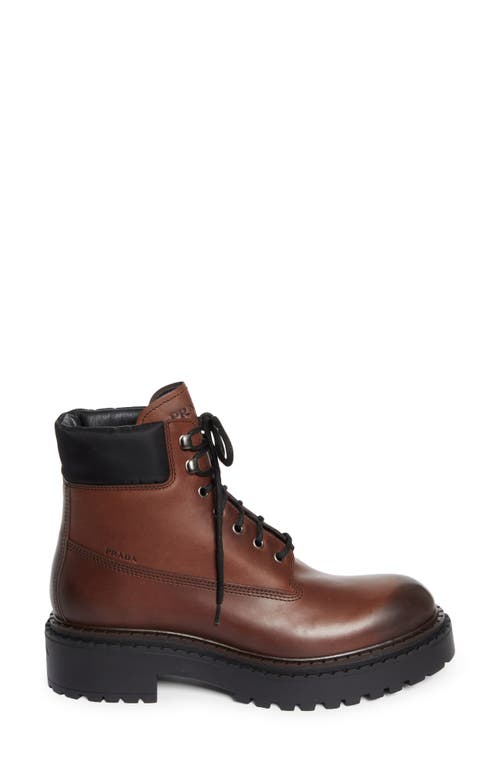 Shop Prada Combat Boot In Ebano