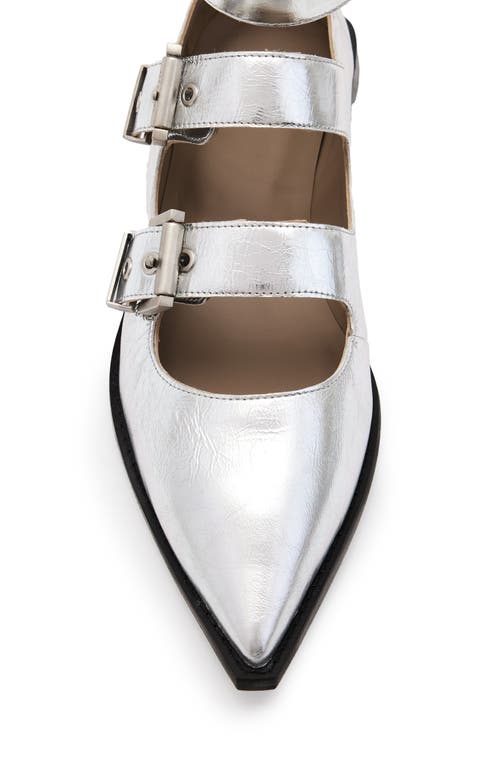 Shop Allsaints Susan Pointed Toe Flat In Silver