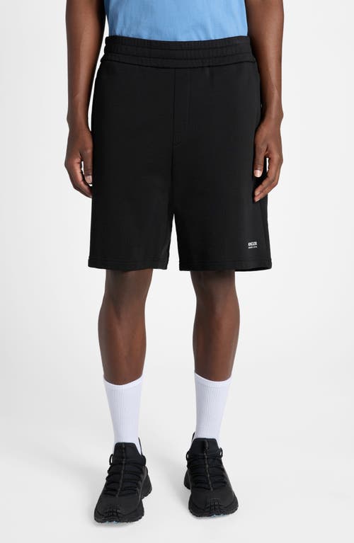 Shop Moncler Cotton Fleece Sweat Shorts In Black