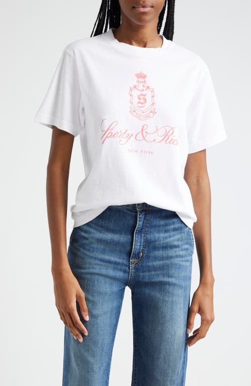 Shop Sporty And Rich Sporty & Rich Vendome Cotton Graphic T-shirt In White