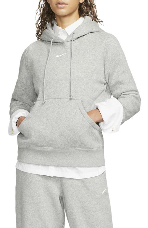 Nike Sportswear Phoenix Fleece Hoodie in Dark Grey Heather/Sail