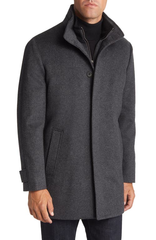 Nordstrom Hudson Bib Insert Wool Car Coat In Grey Phantom Marl