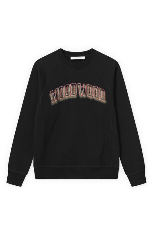 Wood Wood Hester Ivy Organic Cotton Graphic Logo Sweatshirt in Black