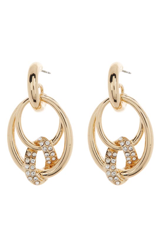Anne Klein Caramel Double Hoop Earrings In Gold/ Cry