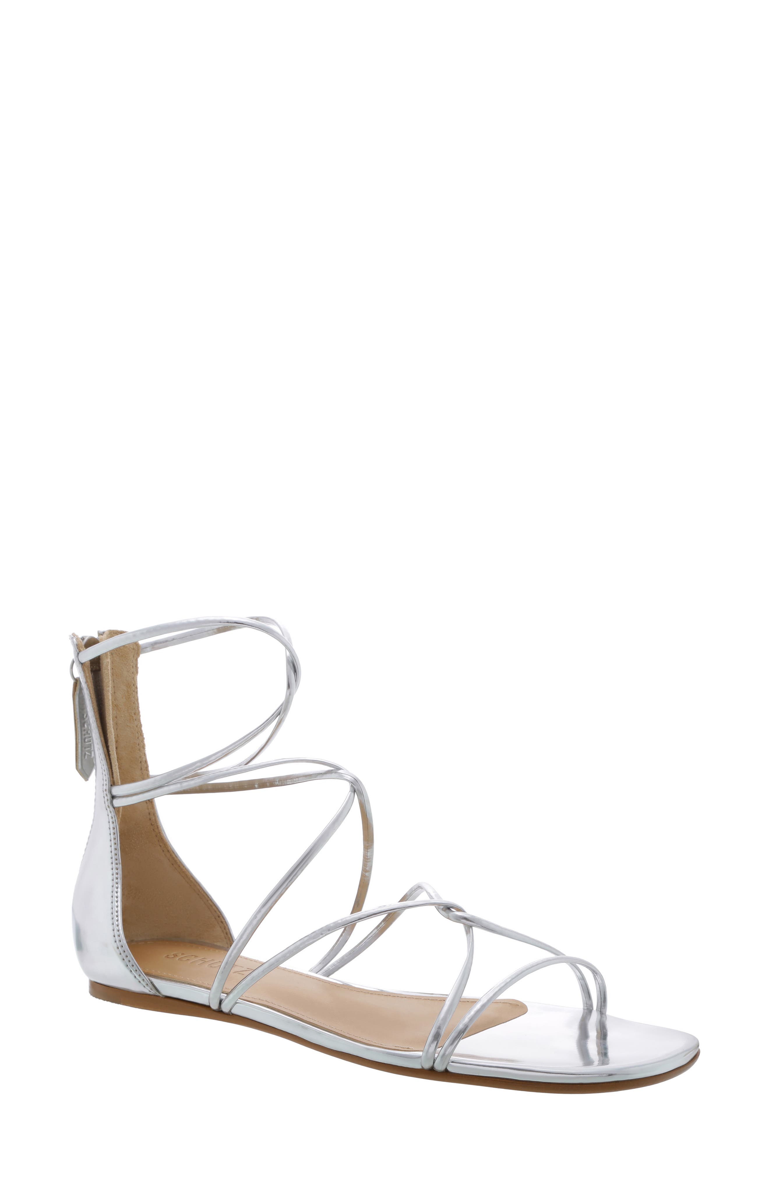 Schutz Fabia Strappy Sandal, Metallic