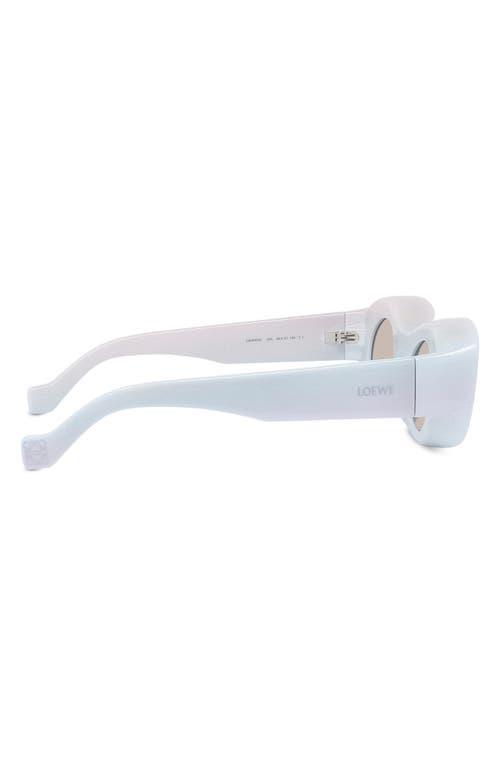 Shop Loewe X Paula's Ibiza 49mm Mirrored Oval Sunglasses In White/other/smoke Mirror