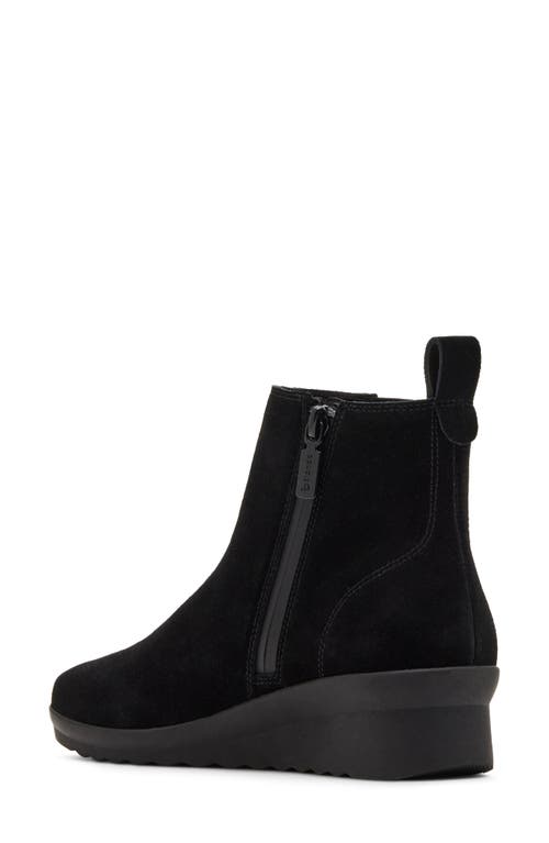 Shop Blondo Stringer Waterproof Wedge Bootie In Black Suede