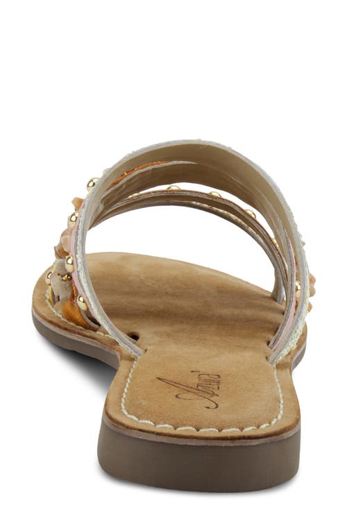 Azura By Spring Step Mineral Slide Sandal In Yellow Multi
