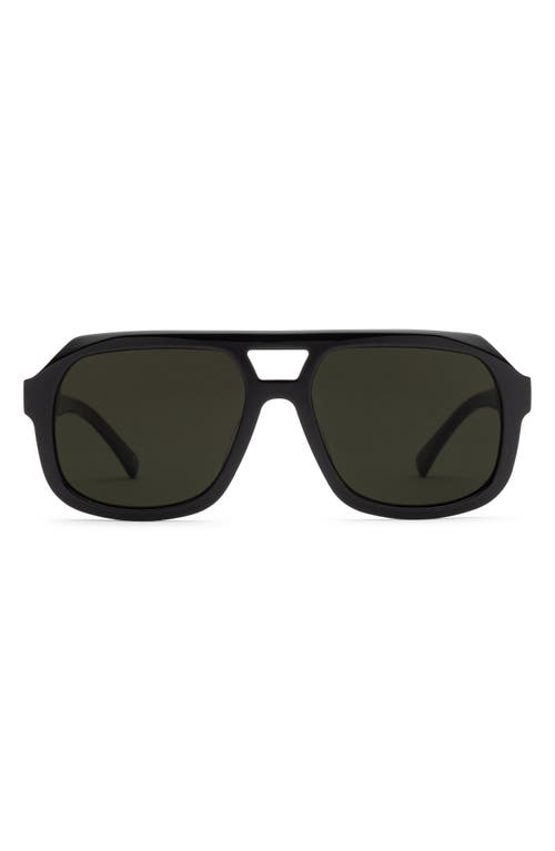 Electric Augusta 57mm Polarized Square Aviator Sunglasses in Gloss Black/Grey Polar