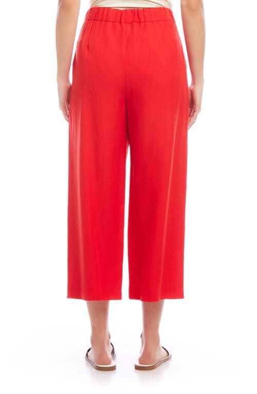 Shop Karen Kane Pleated Crop Wide Leg Pants In Dark Orange