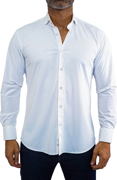 Maceoo Einstein Contemporary Fit Stretch Button-Up Shirt White at Nordstrom,