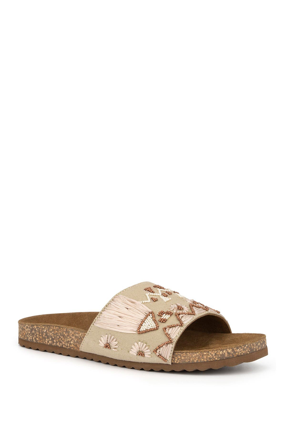 Torgeis Delilah Beaded Slide Sandal In Beige