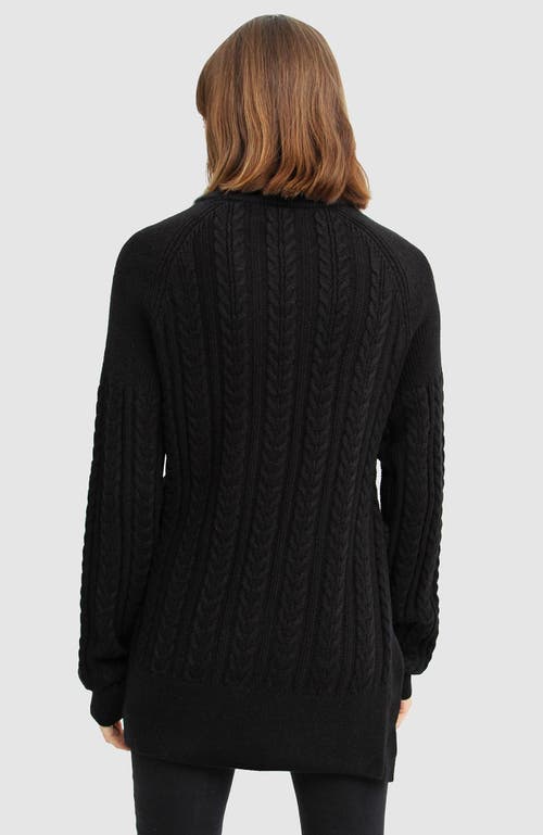 Belle & Bloom At Last Cable Knit Jumper With Slit In Black
