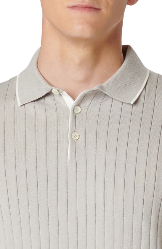 Shop Bugatchi Rib Knit Polo In Cement