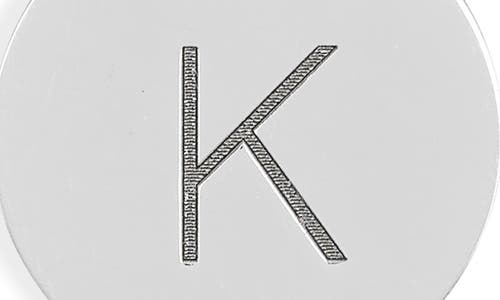 Meshmerise Initial Disc Pendant Necklace In White-k