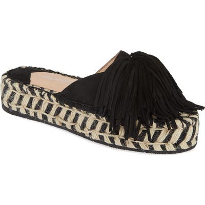 Jslides Ruby Platform Espadrille Slide Sandal- Black