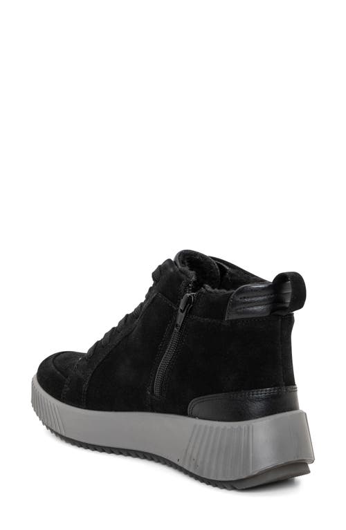 Ara Dahlia Waterproof Faux Fur Lined Sneaker In Black