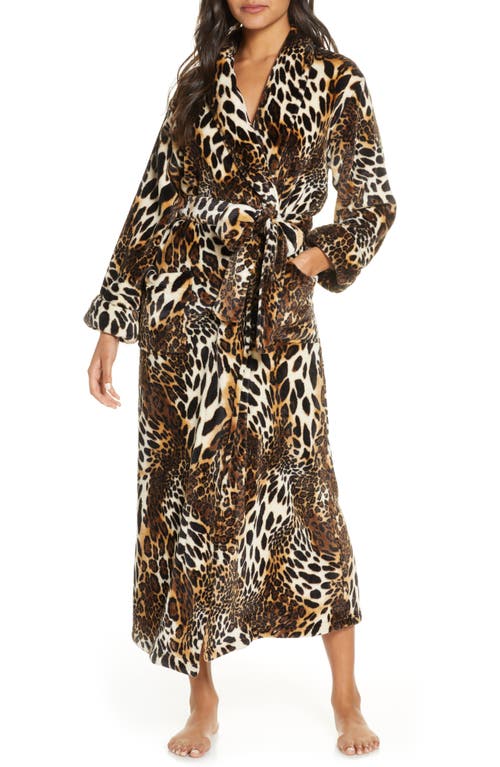 Natori Leopard Plush Robe Cht Chestnut at Nordstrom,
