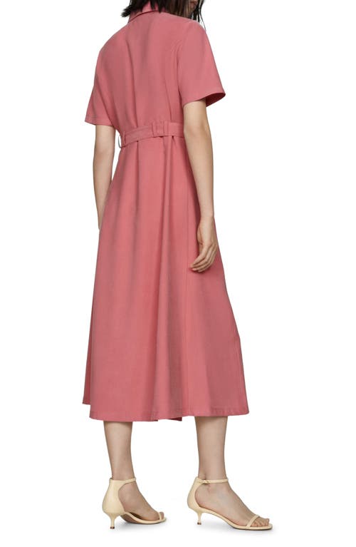 MANGO MANGO BELTED MIDI SHIRTDRESS 