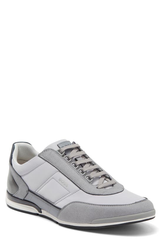 Hugo Boss Saturn Low Top Sneaker In Open Grey