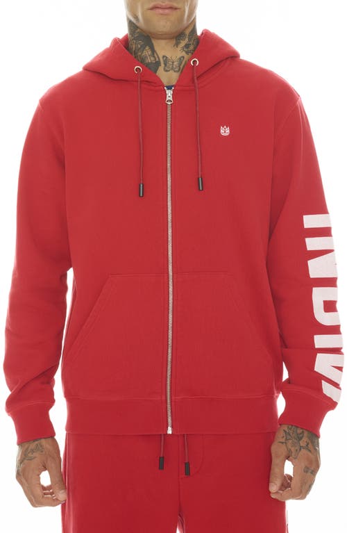 Cult of Individuality Logo Graphic Zip-Up Hoodie & Sweatpants in Red