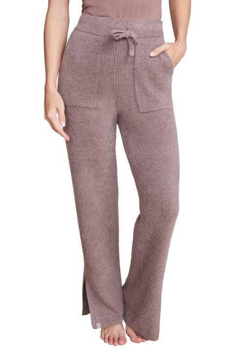Women's Cozy Loungewear Set with Short Sleeve Sweater and Wide-Leg Pants in  Luxe Ribbed Knit (Grey, S) at  Women's Clothing store