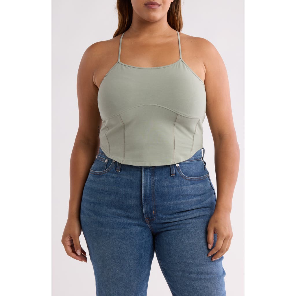 Abound Corset Camisole In Green Halo