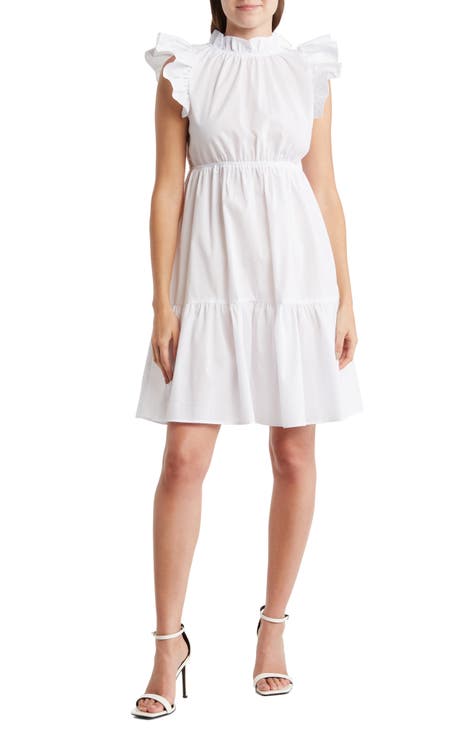 Ruffle Flutter Sleeve Dress