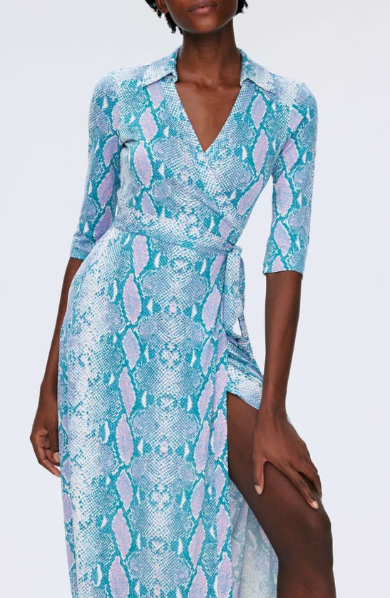 Shop Diane Von Furstenberg Abigail Silk Wrap Maxi Dress In Python