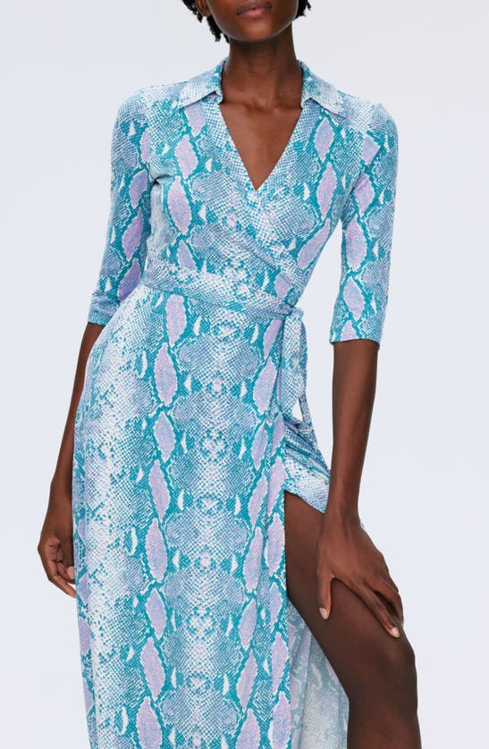 Diane Von Furstenberg Abigail Silk Wrap Maxi Dress In Python