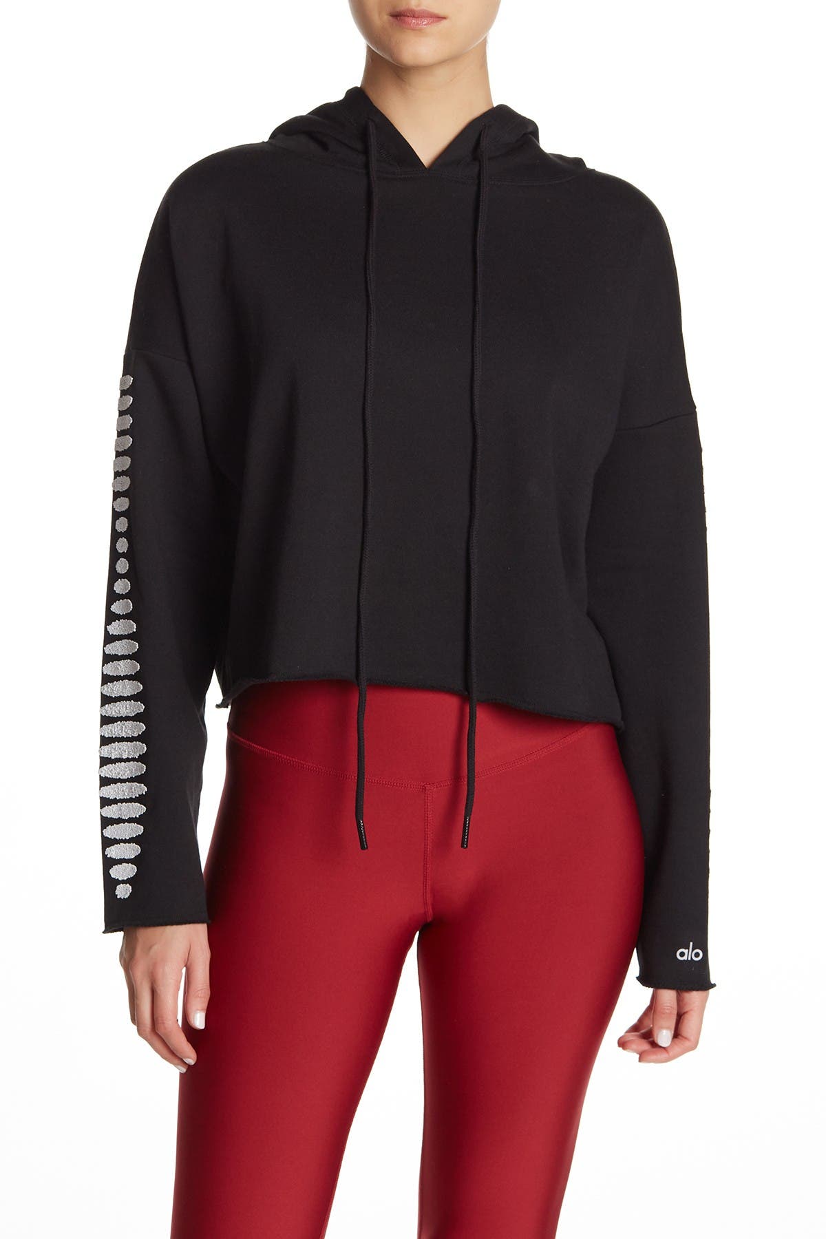 alo box crop hoodie