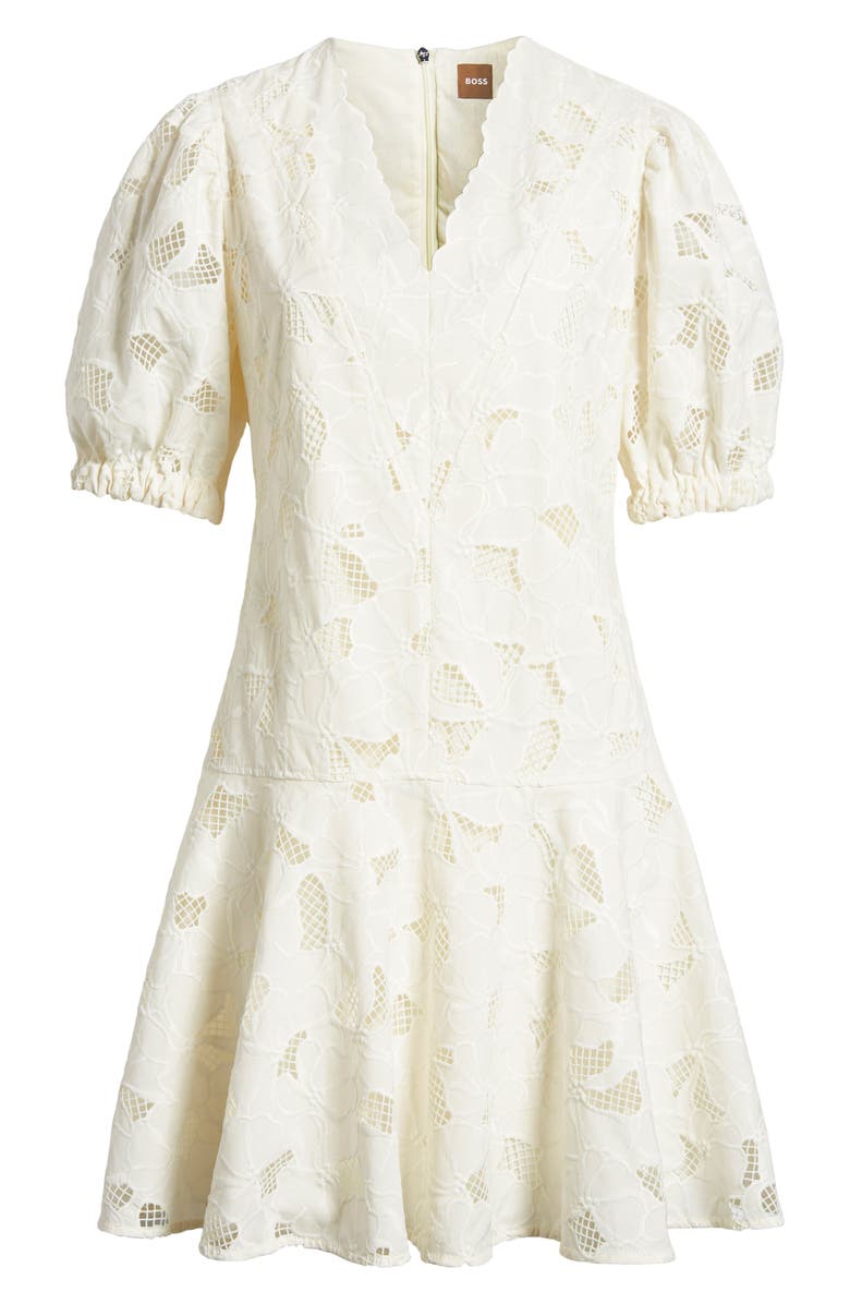 BOSS Dennice Puff Sleeve Cotton Blend Dress | Nordstrom