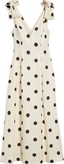 Zimmermann Polka Dot Linen Midi Dress | Nordstrom