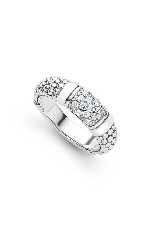 LAGOS Signature Caviar Pavé Diamond Ring in Silver Diamond at Nordstrom