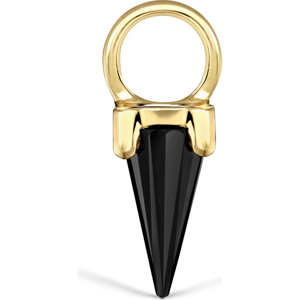 Maria Tash Black Moissanite Spike Charm In Yellow Gold