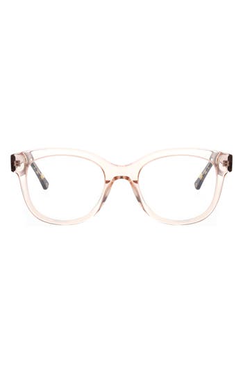 Oscar De La Renta 49mm Square Optical Glasses In Crystal Blush