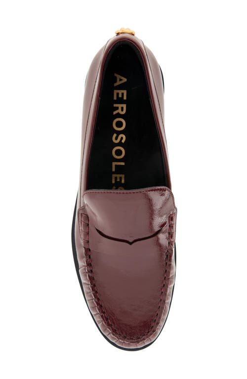 Shop Aerosoles Sienna Penny Loafer In Burgundy Patent Faux Leather