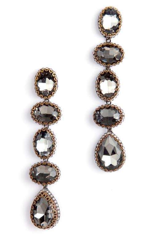 Tyra Drop Earrings in Gunmetal