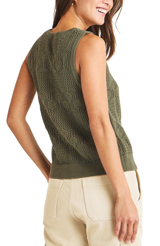 Shop Splendid Celine Open Stitch Sleeveless Sweater In Spruce