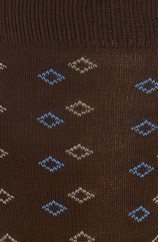 Shop Nordstrom Diamond Pattern Dress Socks In Brown -blue