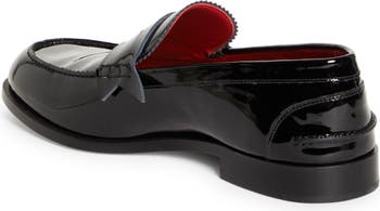 Christian Louboutin No Penny Spikes Leather Loafers - Black - 41