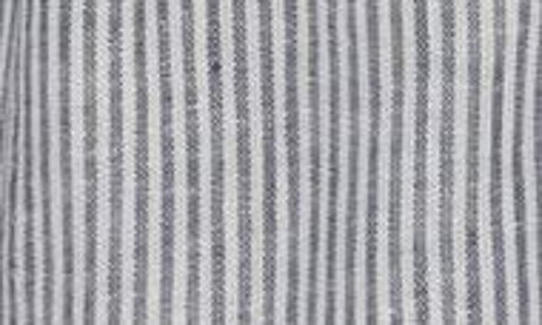 Shop Caslon Stripe Drawstring Linen Blend Shorts In Blue Vintage Leah Stripe