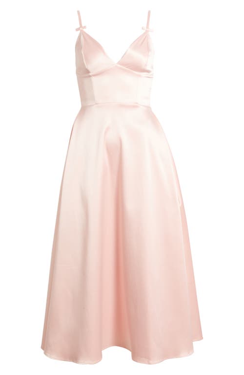 Shop House Of Cb Tiffany Satin Midi Cocktail Dress In English Rose