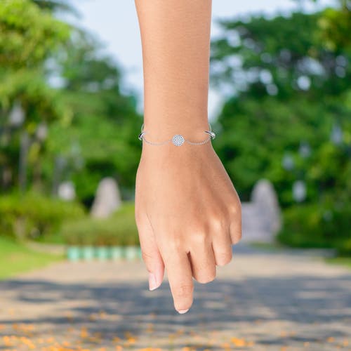 Luvmyjewelry Moonlit Sterling Silver Diamond Bracelet In Silver