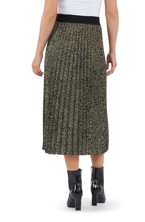 Shop Ripe Maternity Cleo Pleated Midi Maternity Skirt In Khaki/black