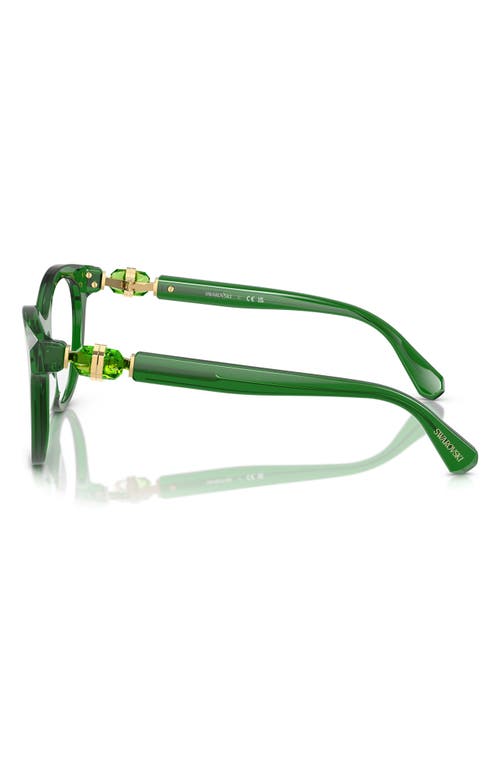 Swarovski 52mm Round Optical Glasses In Transparent Green