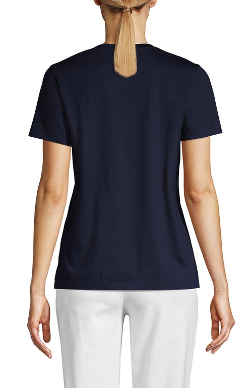 Shop Lands' End Relaxed Supima Cotton V-neck T-shirt In Radiant Navy