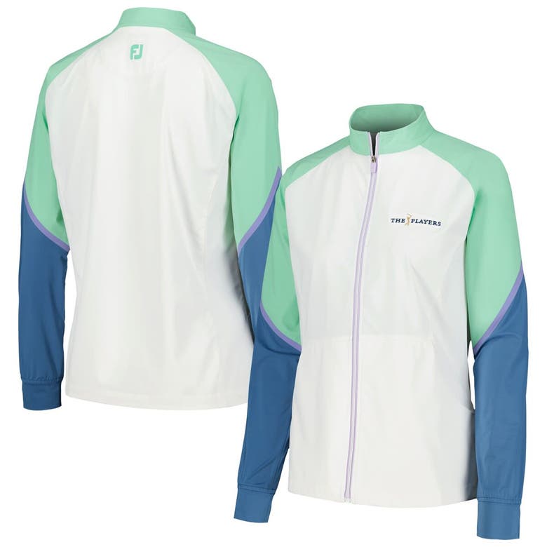 Footjoy White The Players Color Block Full-zip Jacket