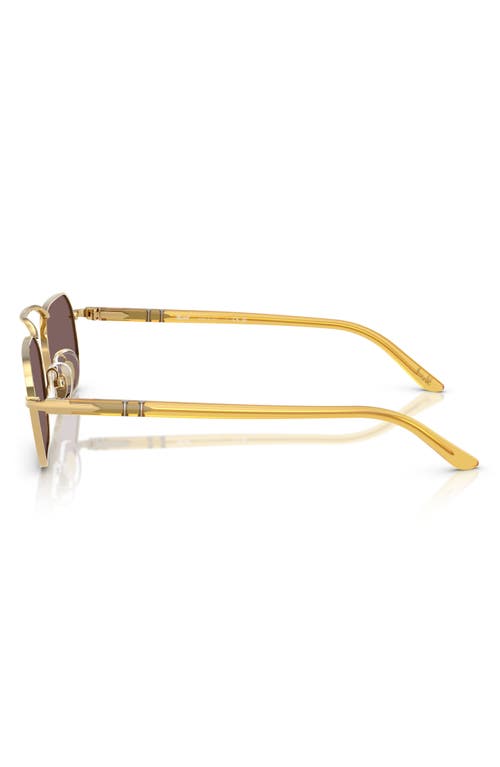 Persol 57mm Polarized Rectangular Sunglasses In Gold
