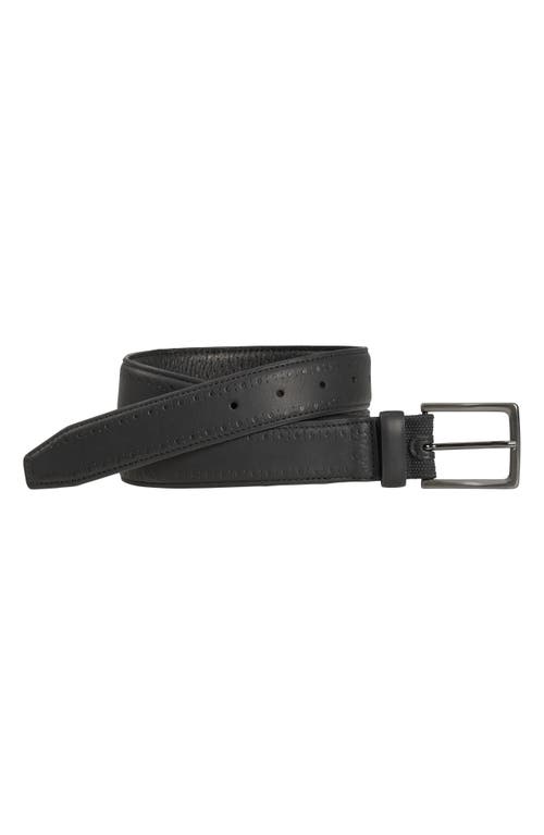 Johnston & Murphy XC4 Perforated Leather Belt Black at Nordstrom,